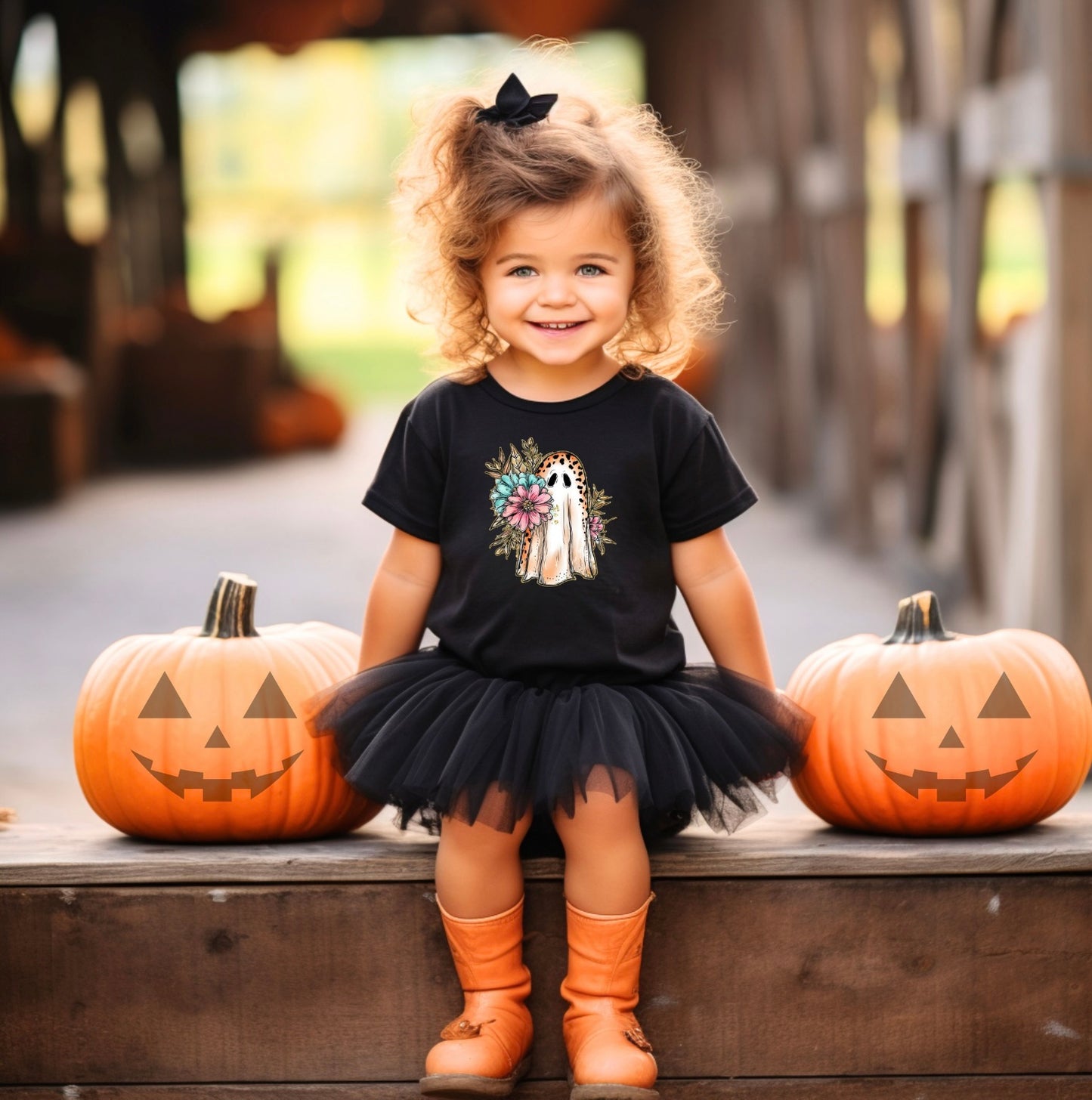 Ghost with Flowers DTF