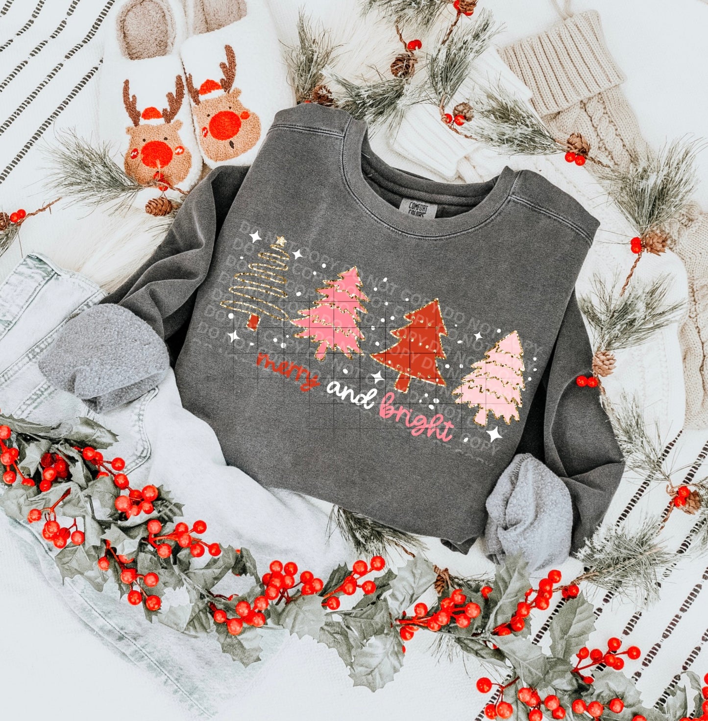 Merry and Bright DTF Transfer