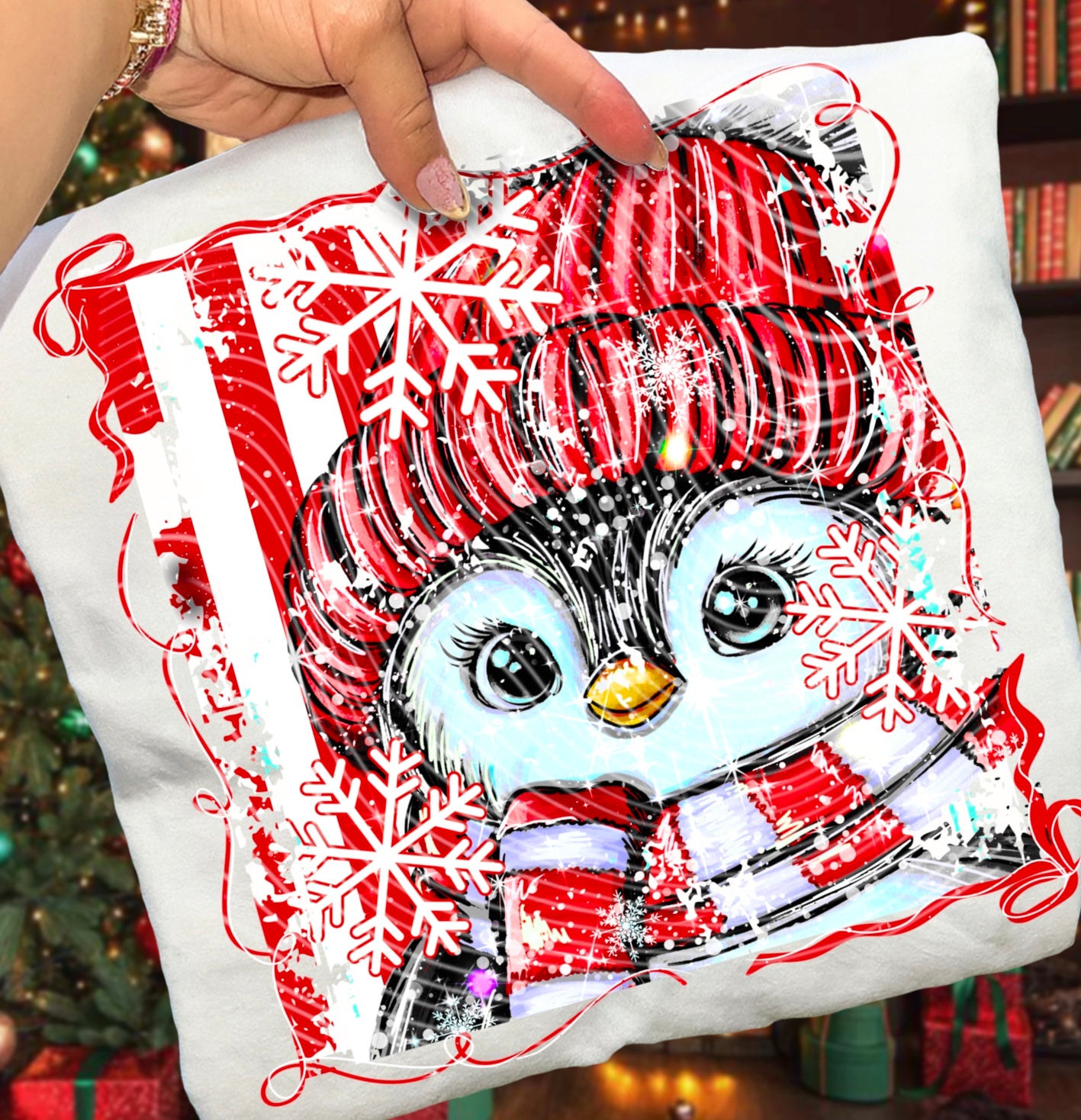 Christmas Penguin DTF Transfer