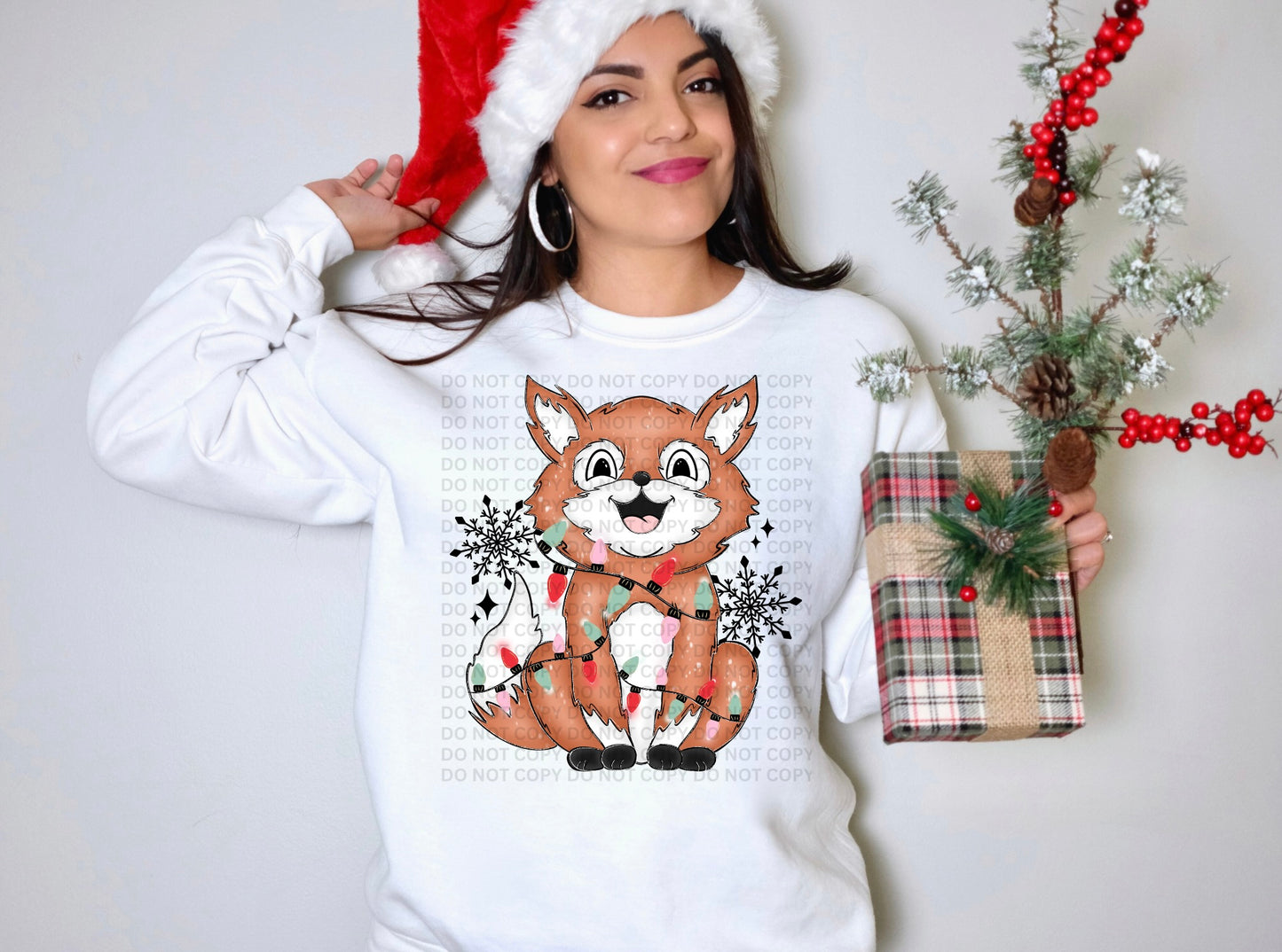 Christmas Fox Sublimation Print