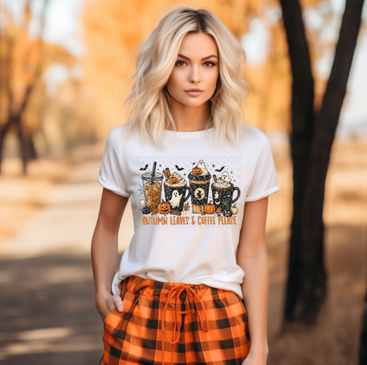 Autumn Leaves & Coffee Please Sublimation Print