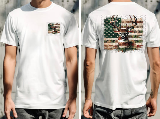 Deer American Flag