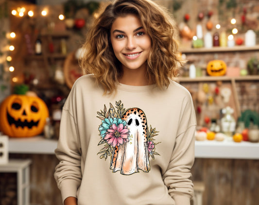 Ghost with Flowers DTF