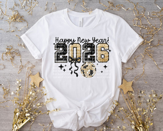 Happy New Year 2026 DTF Transfer