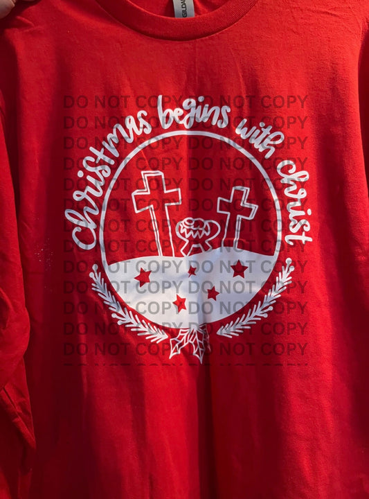 Christmas Begins With Christ Long Sleeve Shirt - Medium