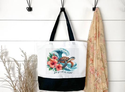 Just Go With The Flow Canvas Tote